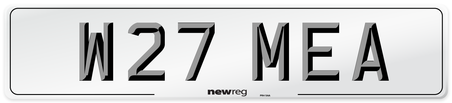 W27 MEA Number Plate from New Reg